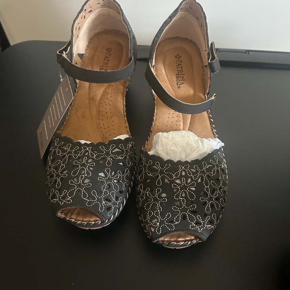 Patrizia Pepe Black Espadrilles with Glittery Ankle Strap